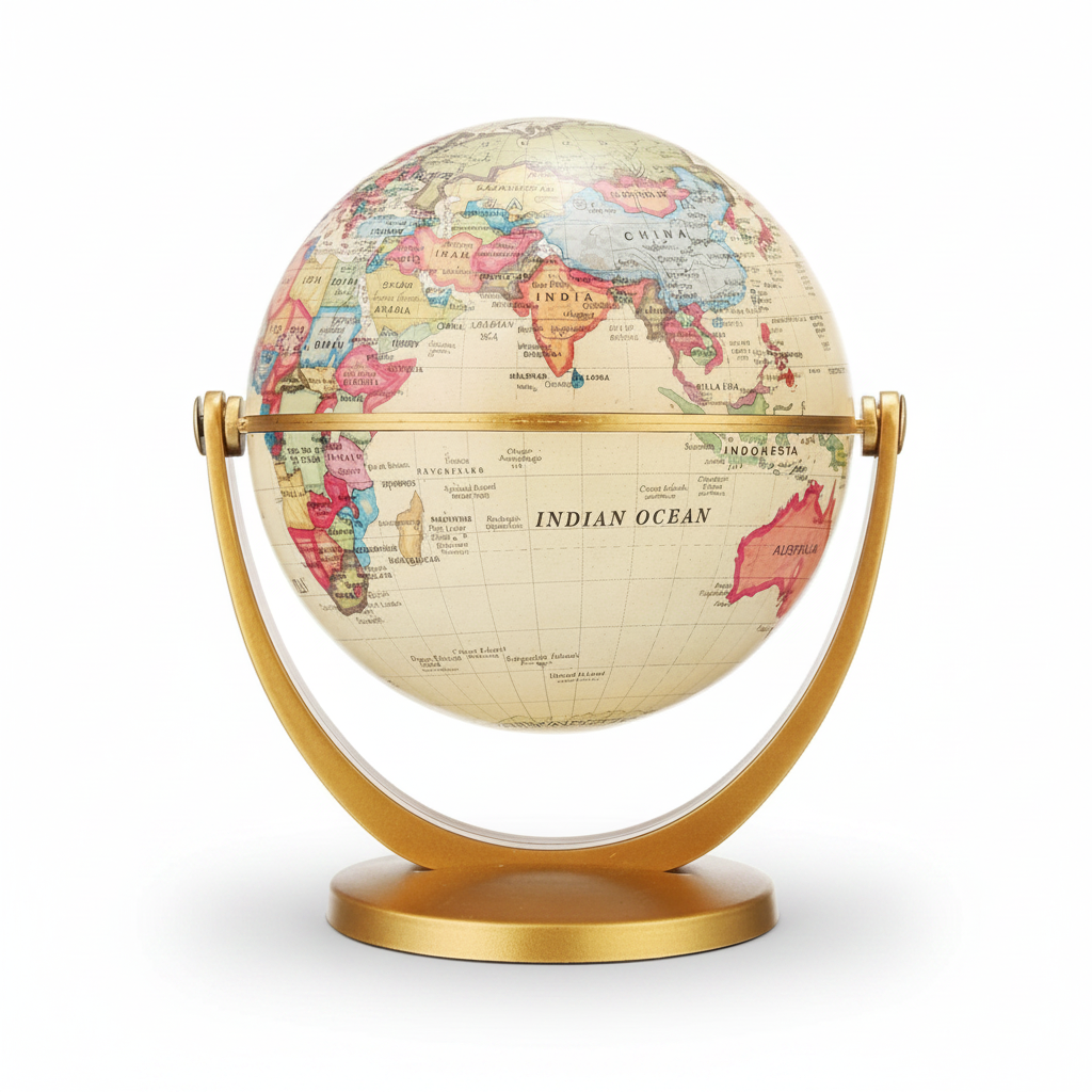 Globe terrestre rétro rotatif